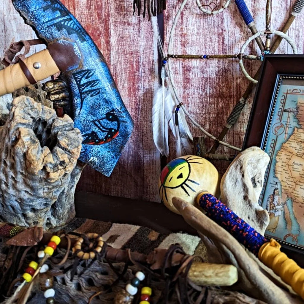 a collection of native american artifact reproductions