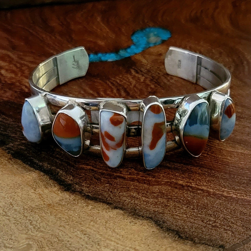 Arizona Blue Opal Cuff Bracelet Front View