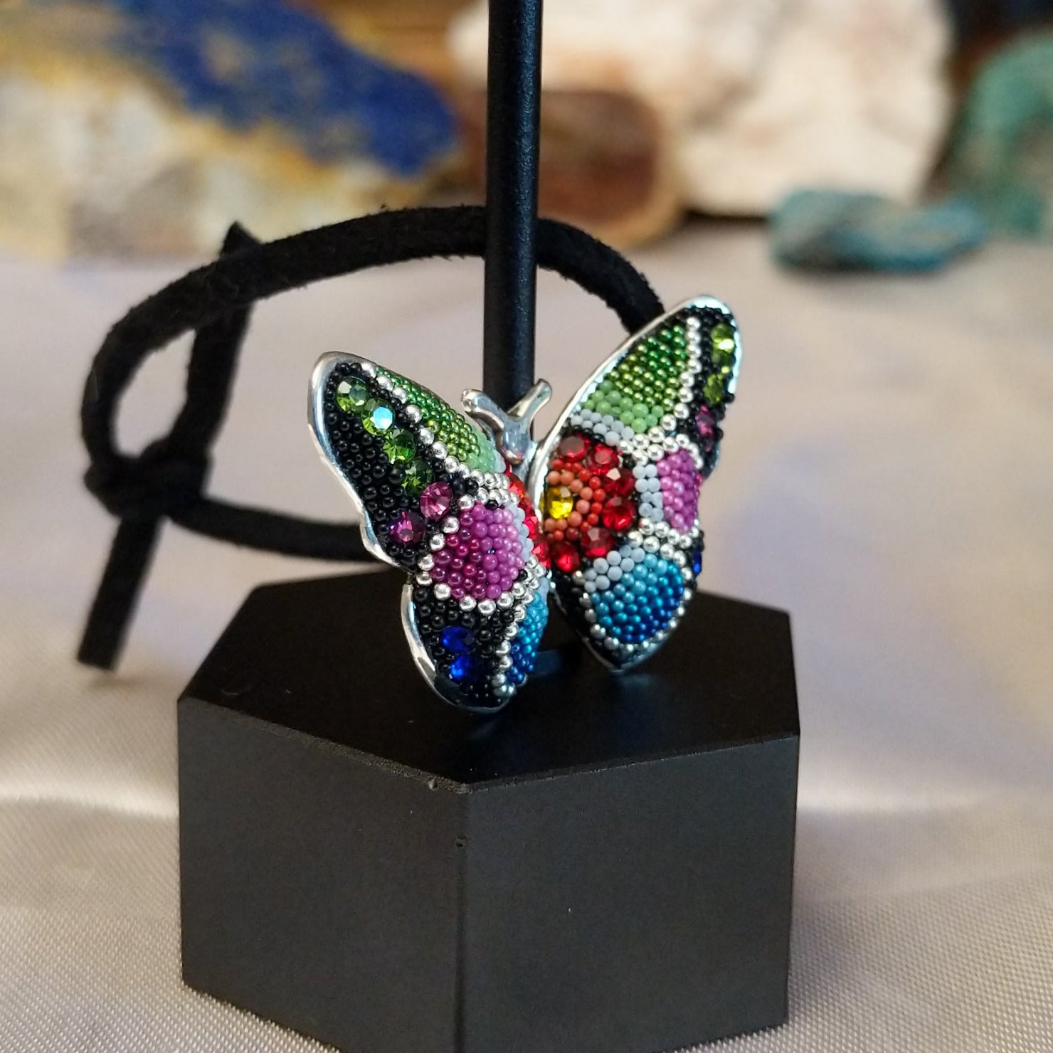 Sterling silver butterfly necklace with Austrian crystal.