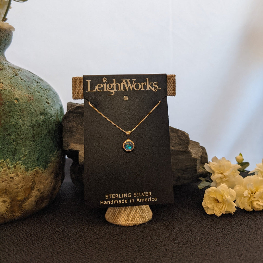 Tiny Pendant Sterling Silver Necklace by LeightWorks GJ-NKL-0014 (Blue)