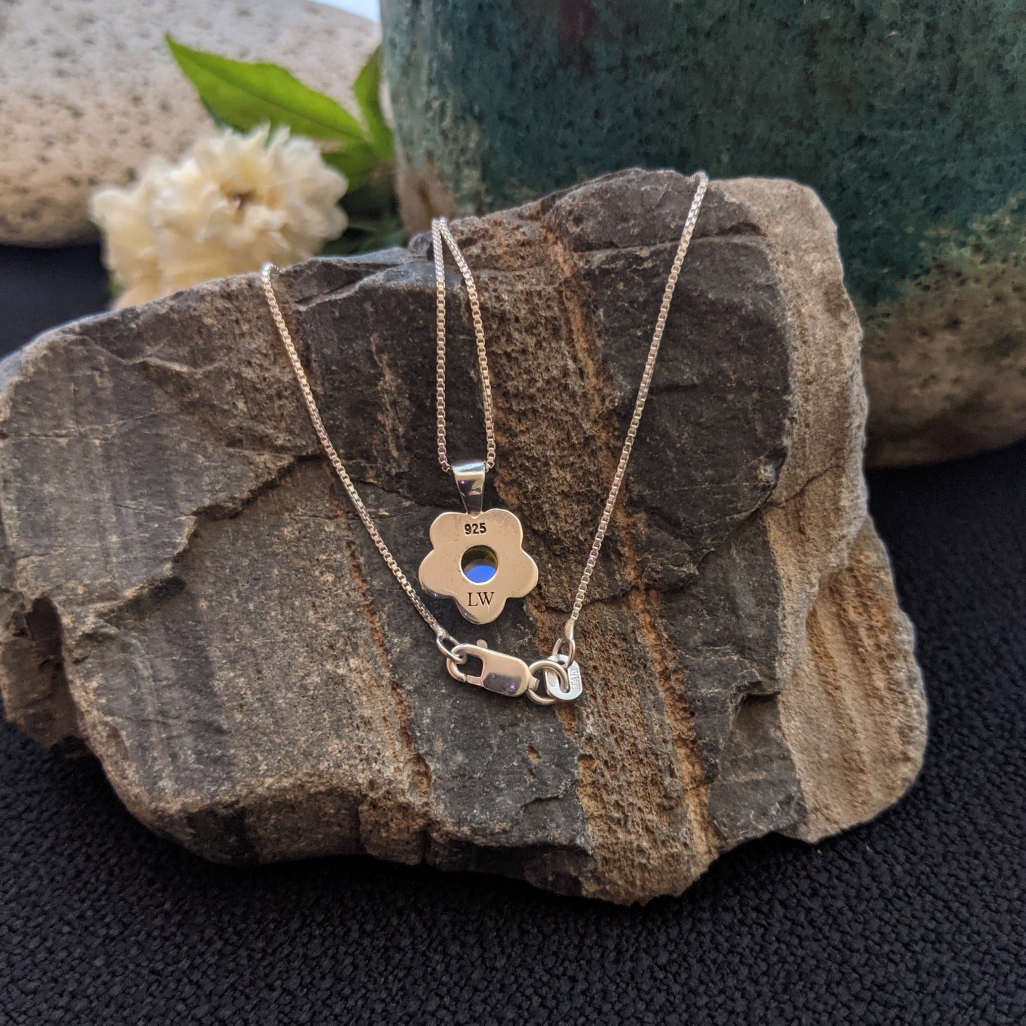 Flower Pendant Sterling Silver Necklace by LeightWorks GJ-NKL-0016