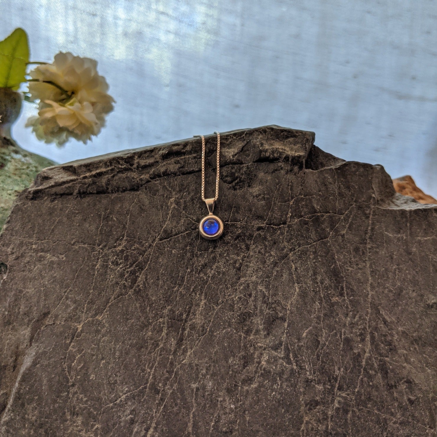 Tiny Pendant Sterling Silver Necklace by LeightWorks GJ-NKL-0014 (Violet)