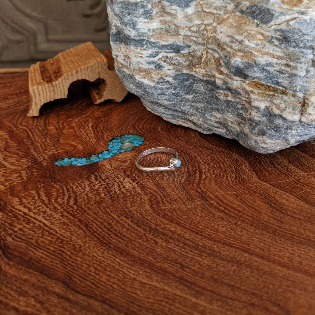 Navajo Made Manmade Opal Ring GJ-RNG-0042