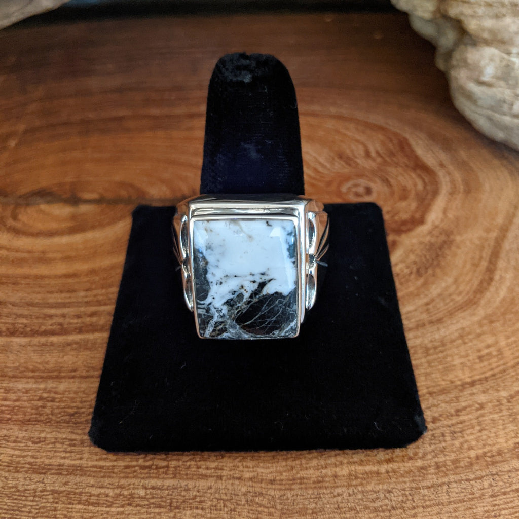 Navajo Made White Buffalo Ring GJ-RNG-0050