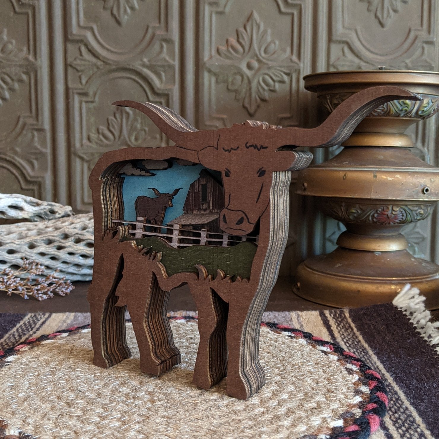 Longhorn Wood Carving by The Wilusz Way GF-N-98