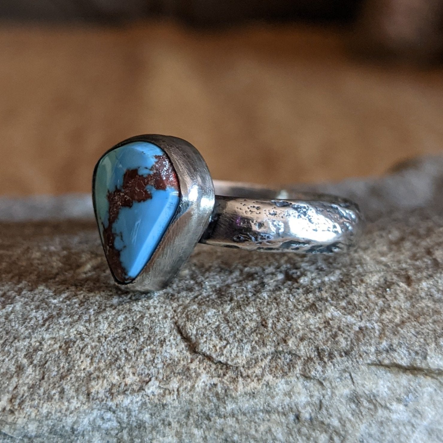 Golden Hills Turquoise Ring by Raymond Coriz SWSG-RNG-0020