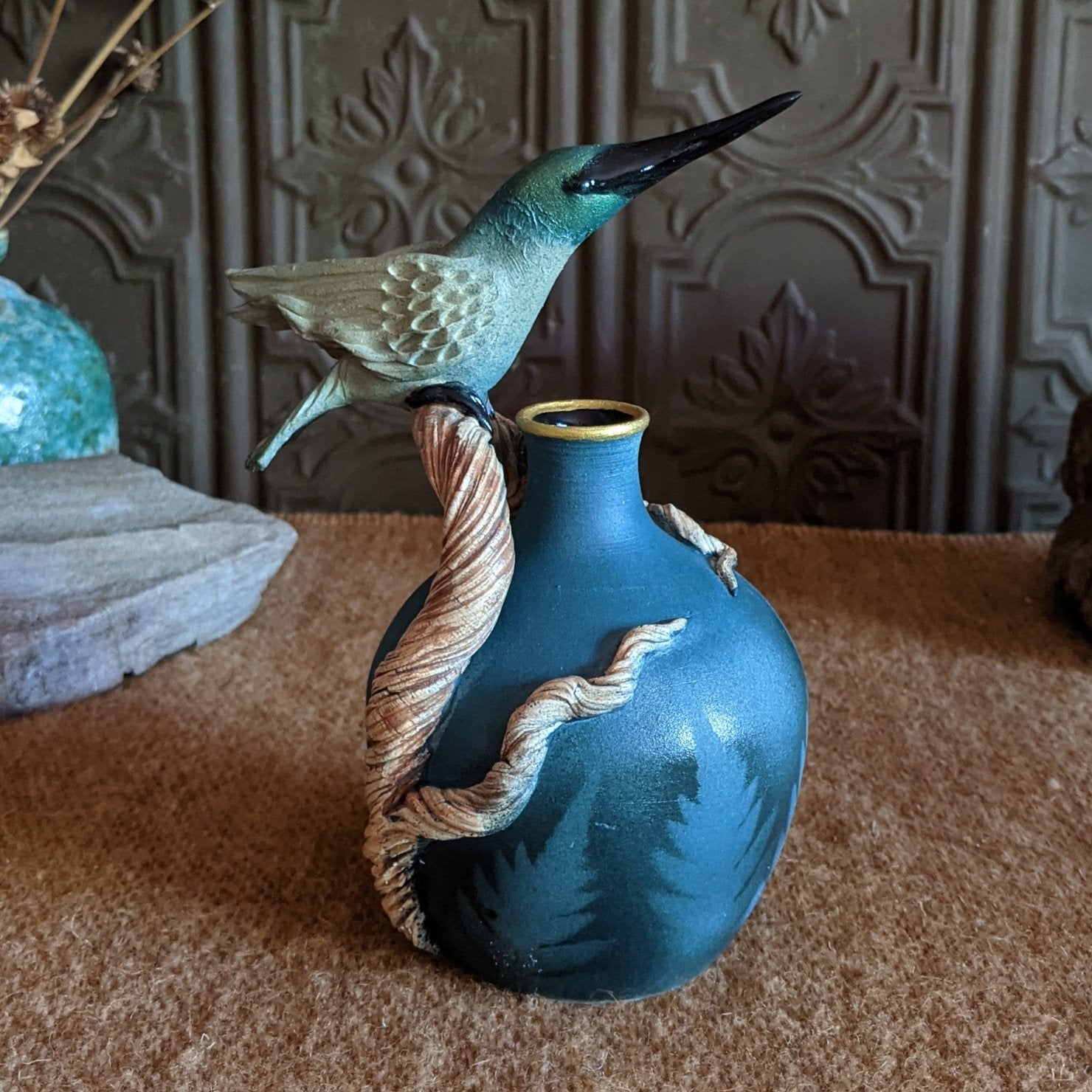 Hummingbird Branch Bottle by Bonnie Belt GF-0202