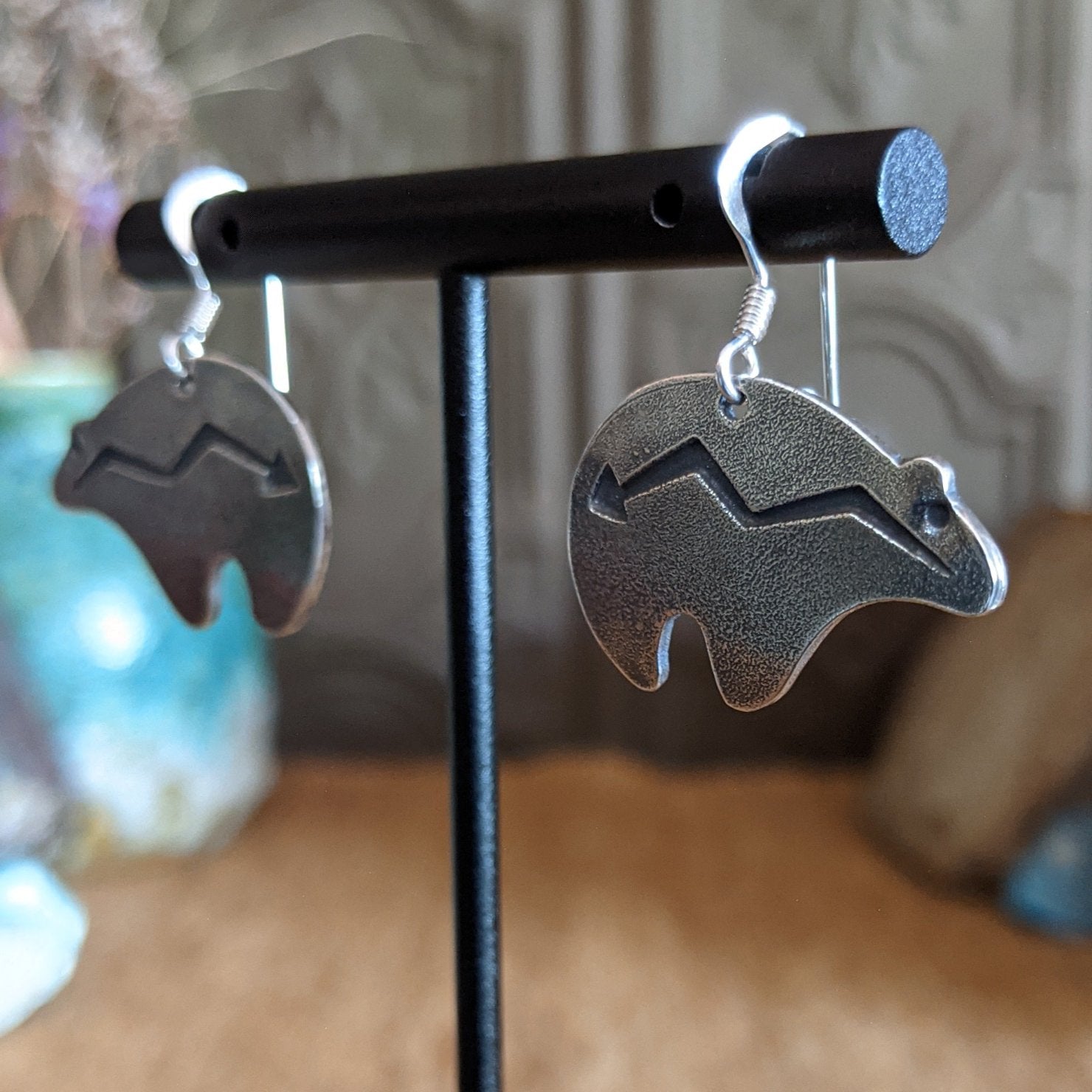 Silver Spirit Bear Earrings by Everett & Mary Teller SWSG-ERN-0020