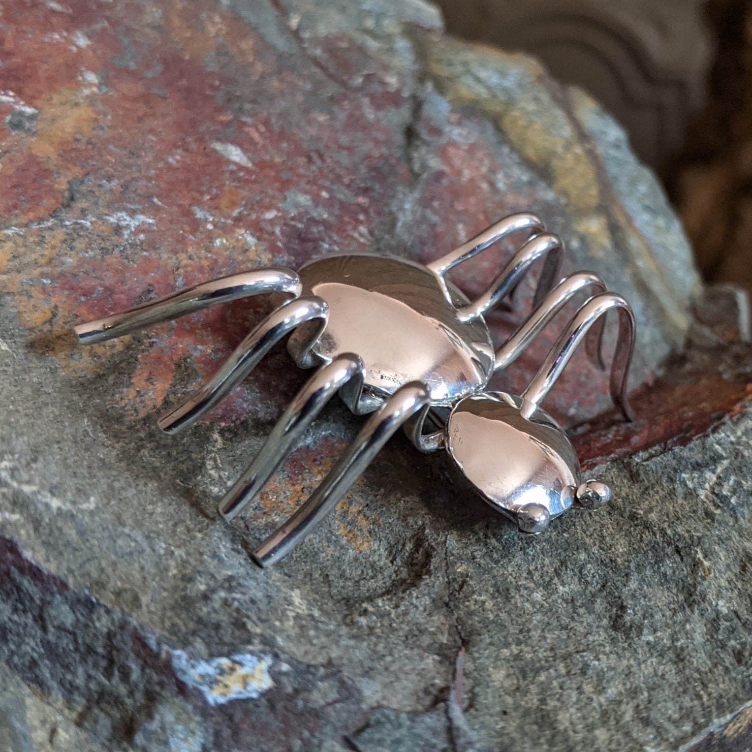 Navajo Made Silver Spider Pin GJ-PIN-0001