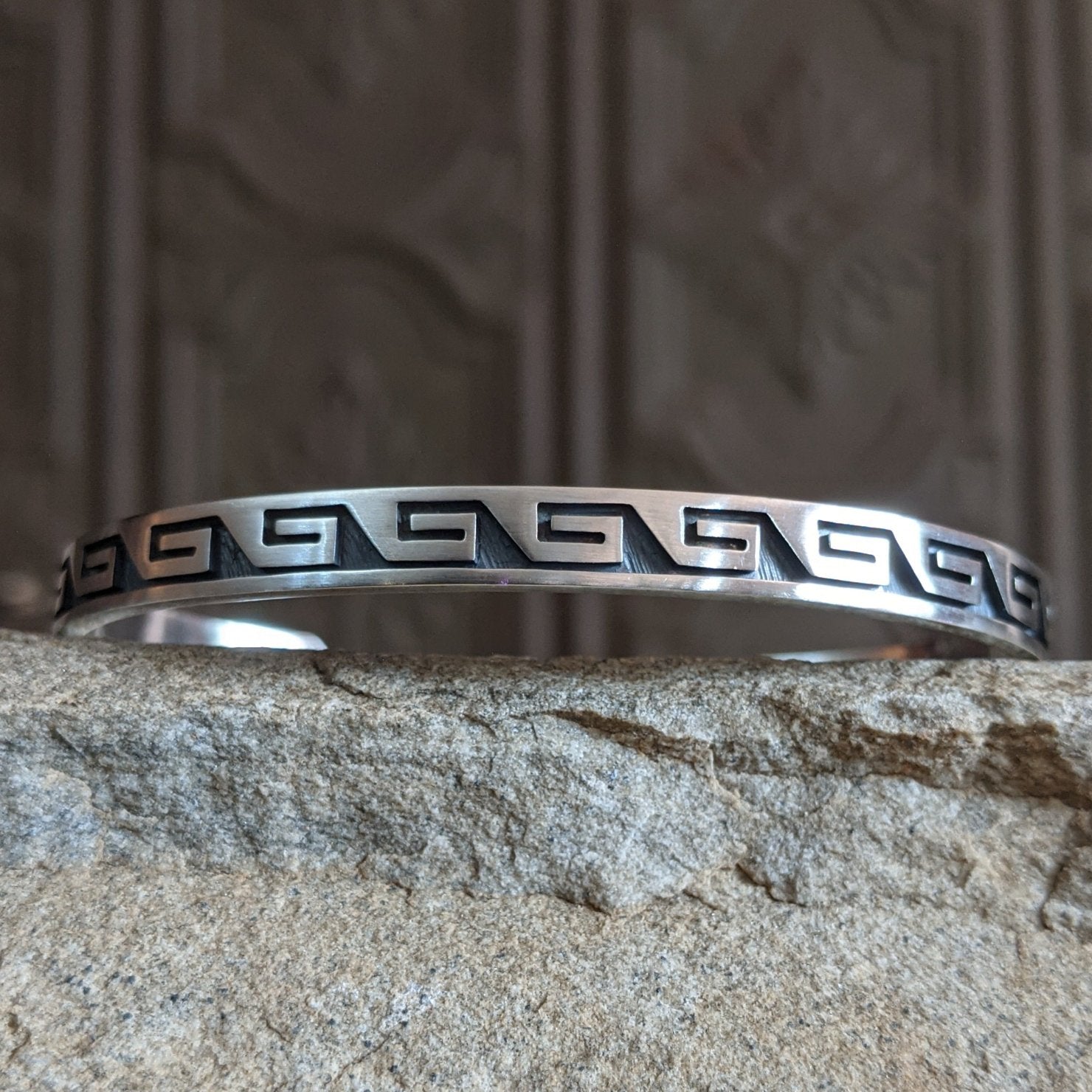 Hopi Whirlwind Silver Cuff by Darren Seweyestewa SWSG-BRC-0018