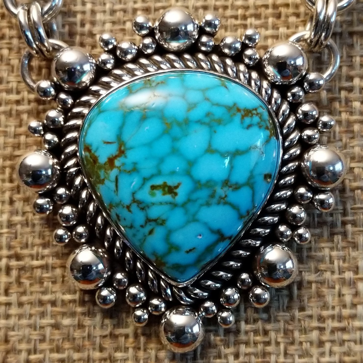 Kingman Turquoise Necklace & Earrings Set by Artie Yellowhorse GJ-JWS-0002
