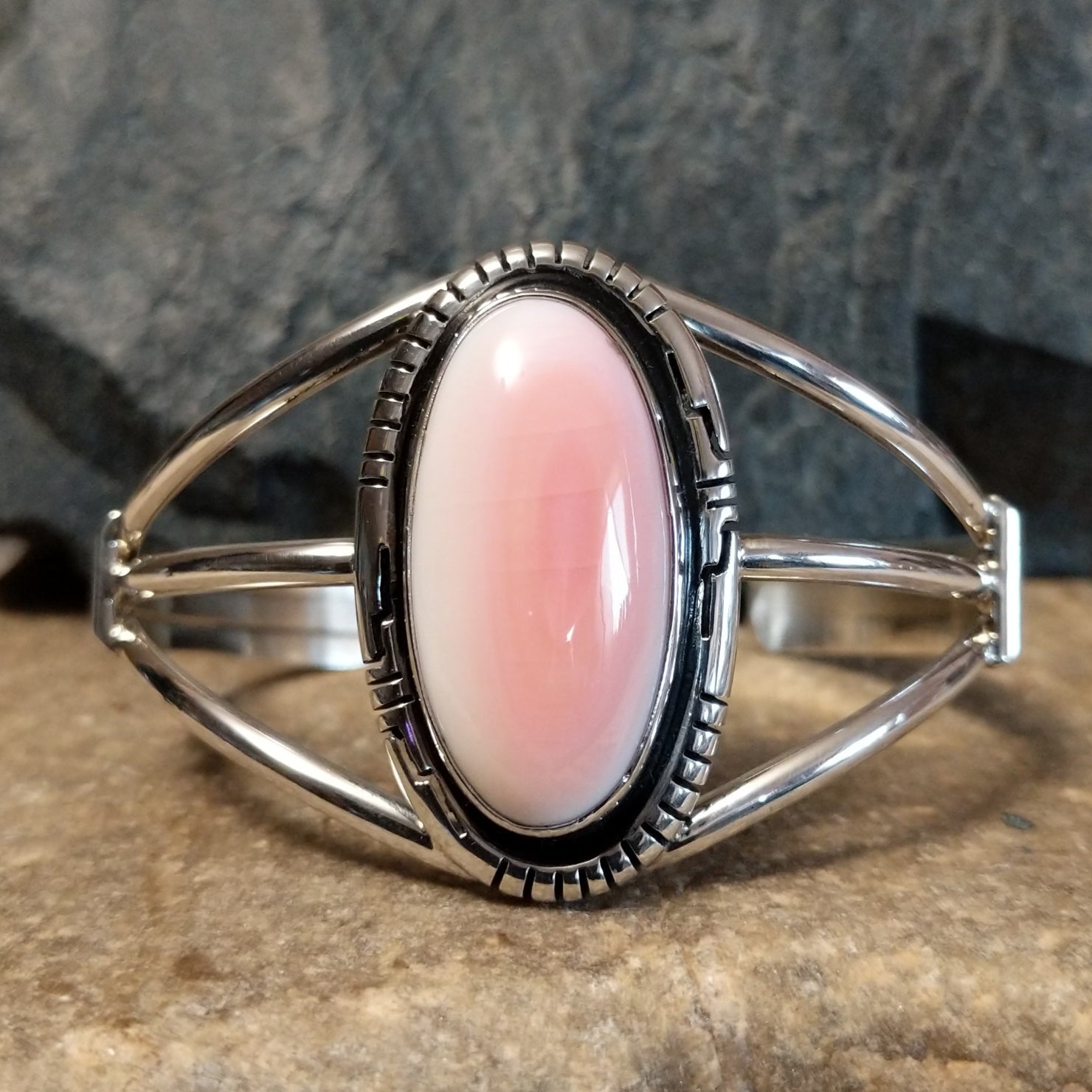 Pink Conch Shell Cuff by R. Kee GJ-BRC-0097