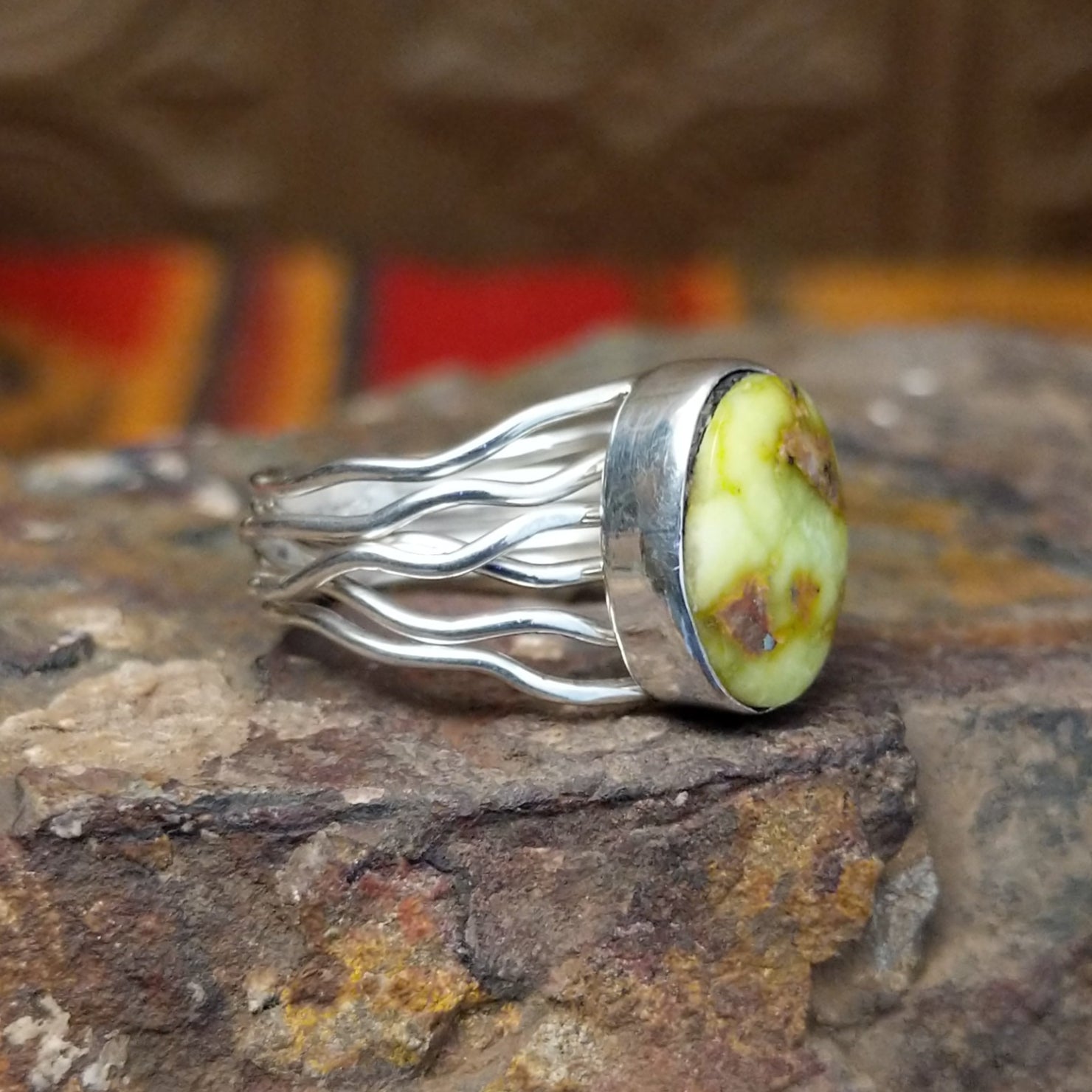 Palomino Variscite Ring by Angela Martin GJ-RNG-0087 Size 7.5