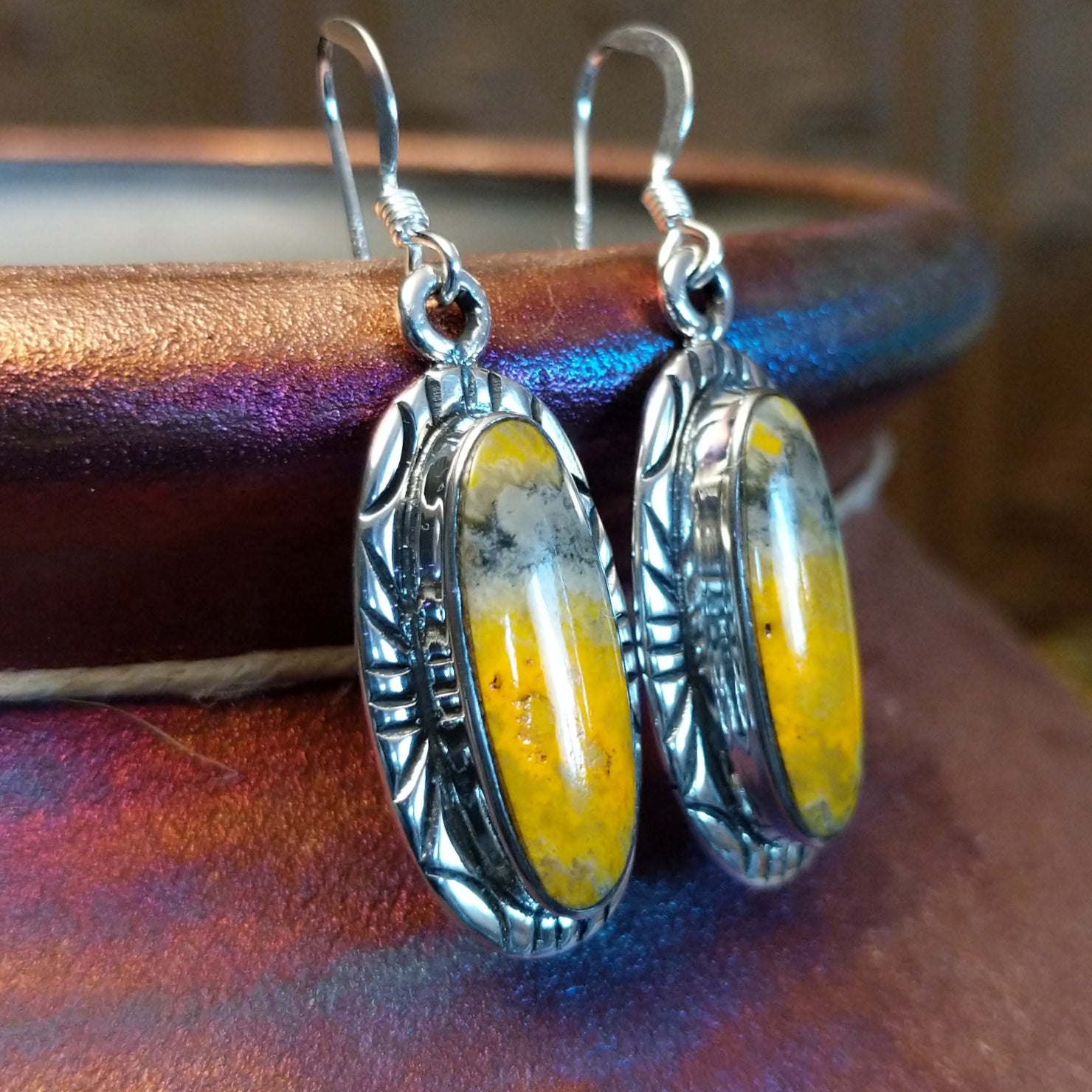 Bumblebee Jasper Capsule Earrings by Terry Wood GJ-ERN-0083