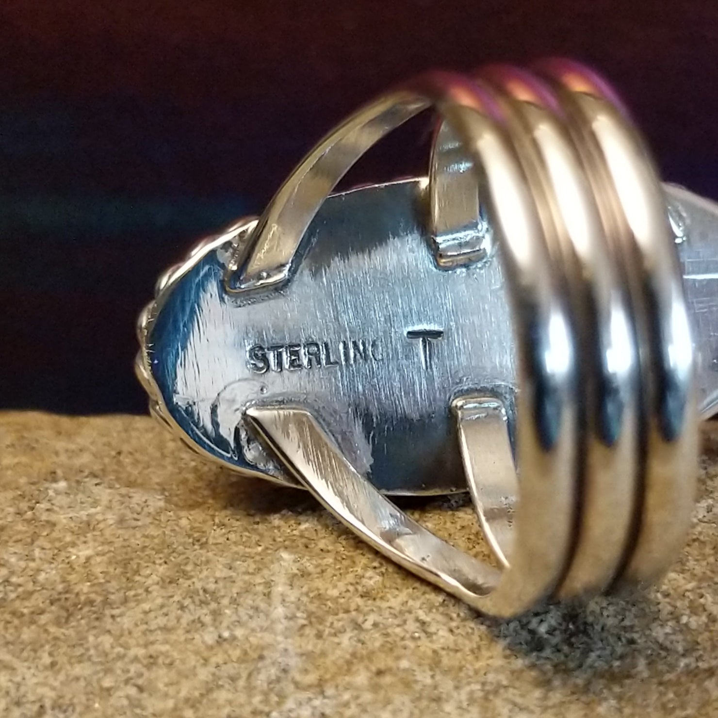 Bumblebee Jasper Oval Ring by Terry Wood GJ-RNG-0100 Size 7.5