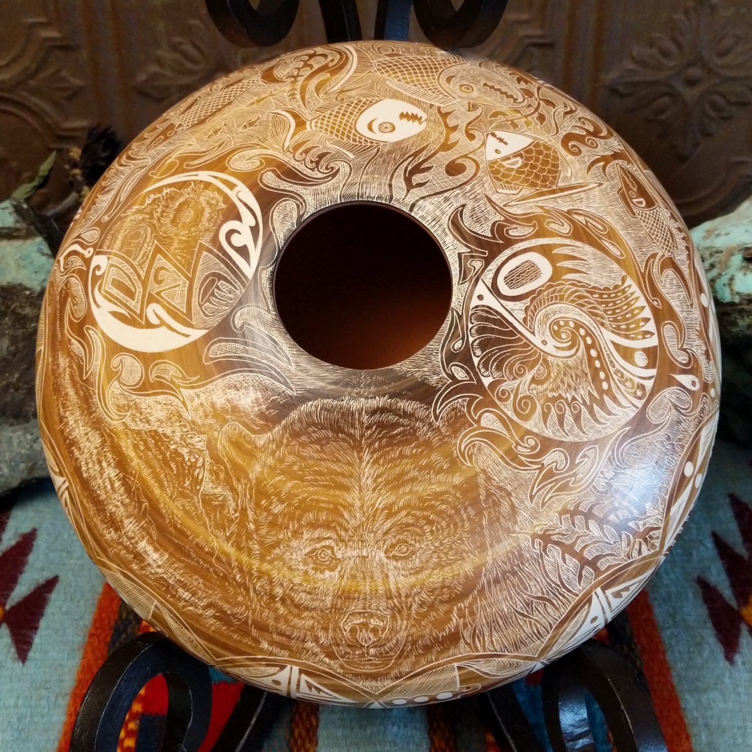 Ute Mountain "Up Stream" Pottery by Norman Lansing SWT-POT-0078