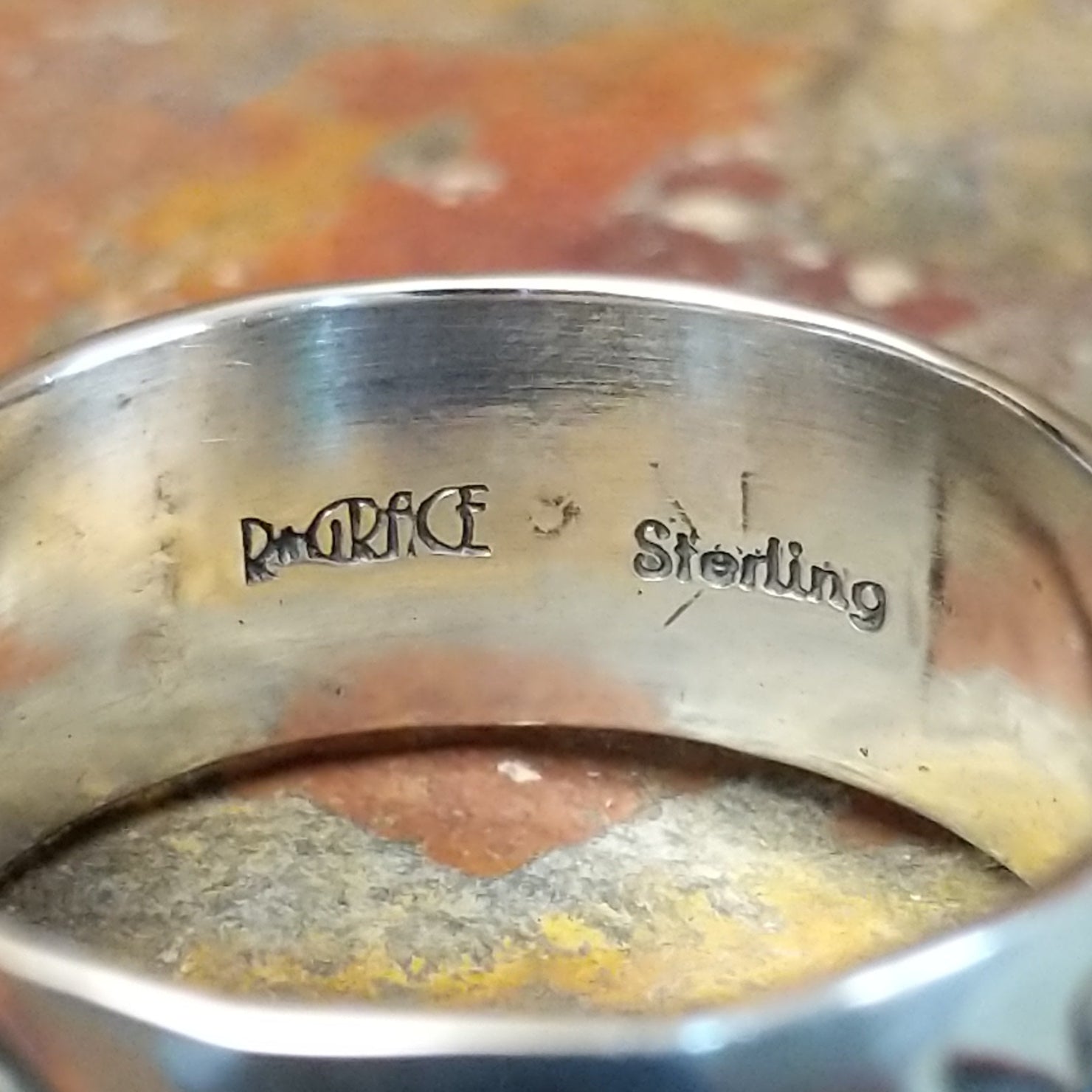Diamondback Design Stamped Silver Ring by R. Grace GJ-RNG-0002 Various Sizes