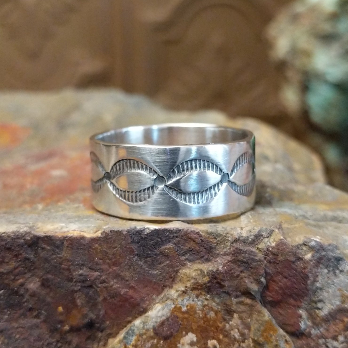 Helix Design Stamped Silver Ring by R. Grace SWSG-RNG-0002 Various Sizes