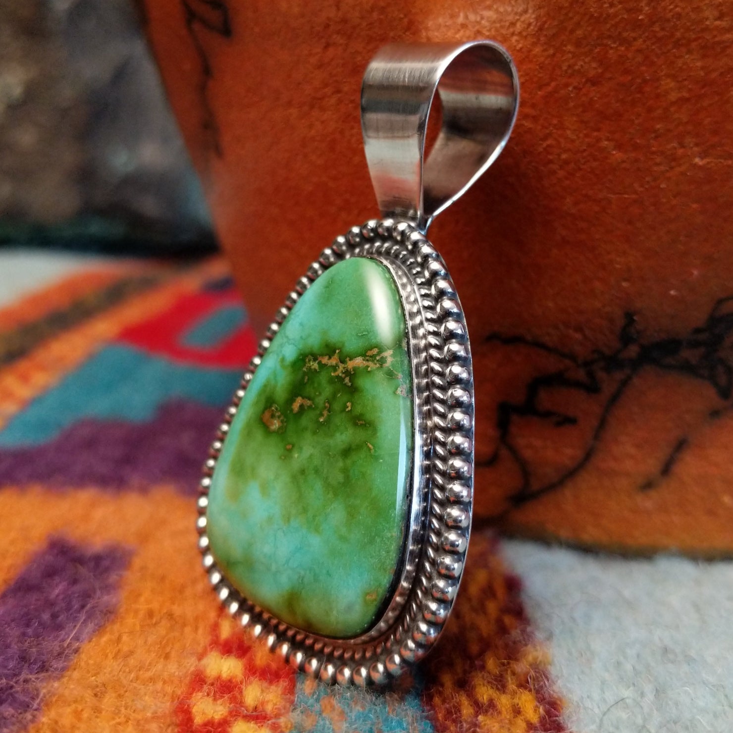 Sonoran Gold Turquoise Pendant by Lowell Draper SWSG-PND-0021