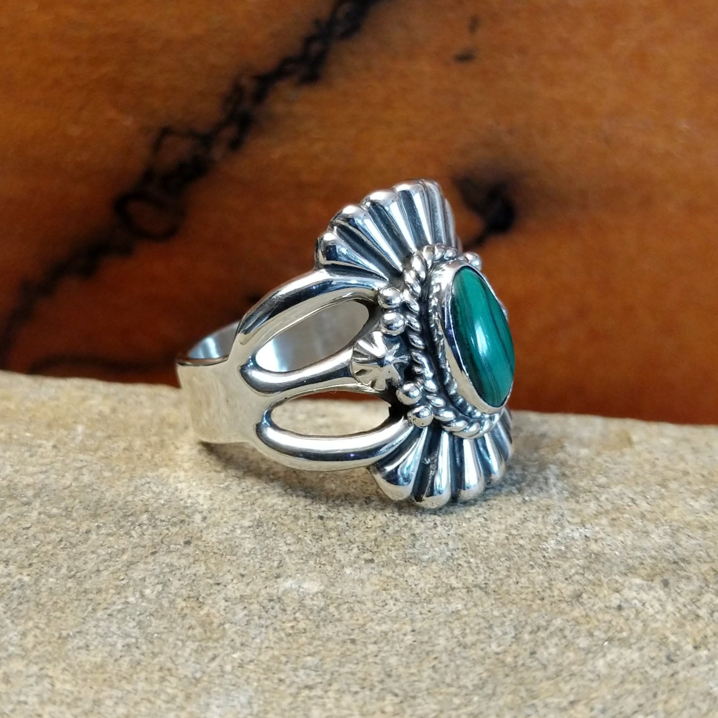 Malachite Ring by Raymond Coriz SWSG-RNG-0055 Size 10