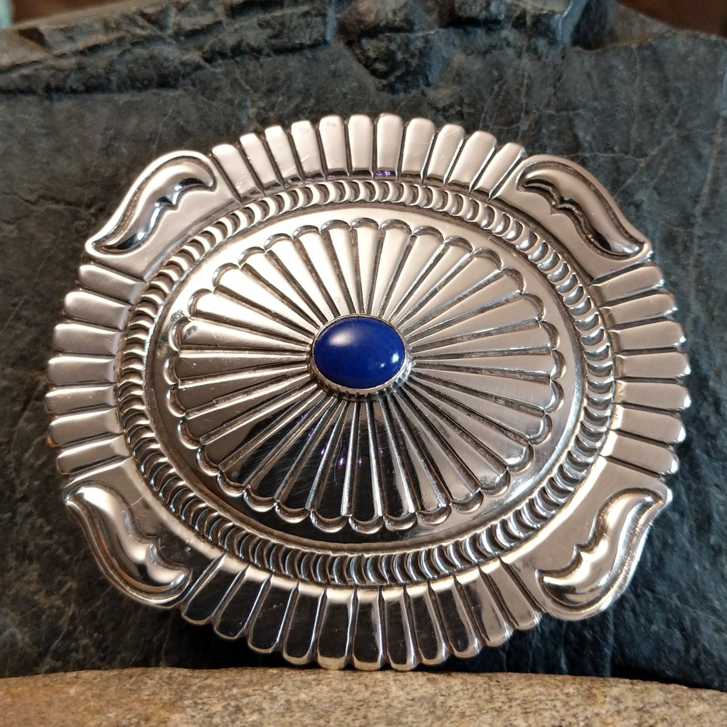 Navajo Lapis Buckle by P. SWSG-BKL-0011