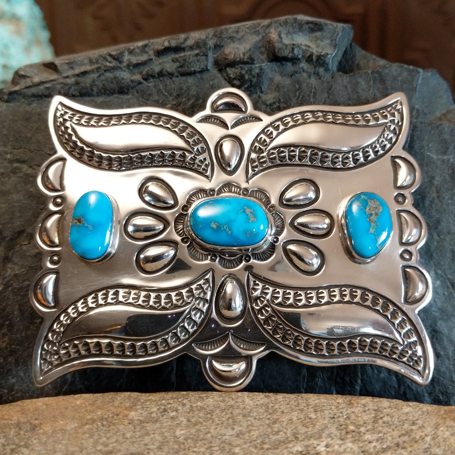 Blue Ridge Turquoise Buckle by Michael Thompson SWSG-BKL-0012