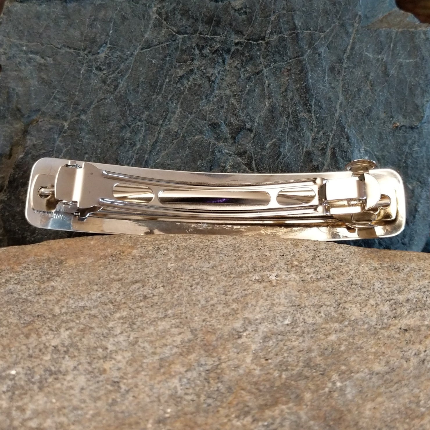 Navajo Made Black Onyx Barrette GJ-BRT-0001