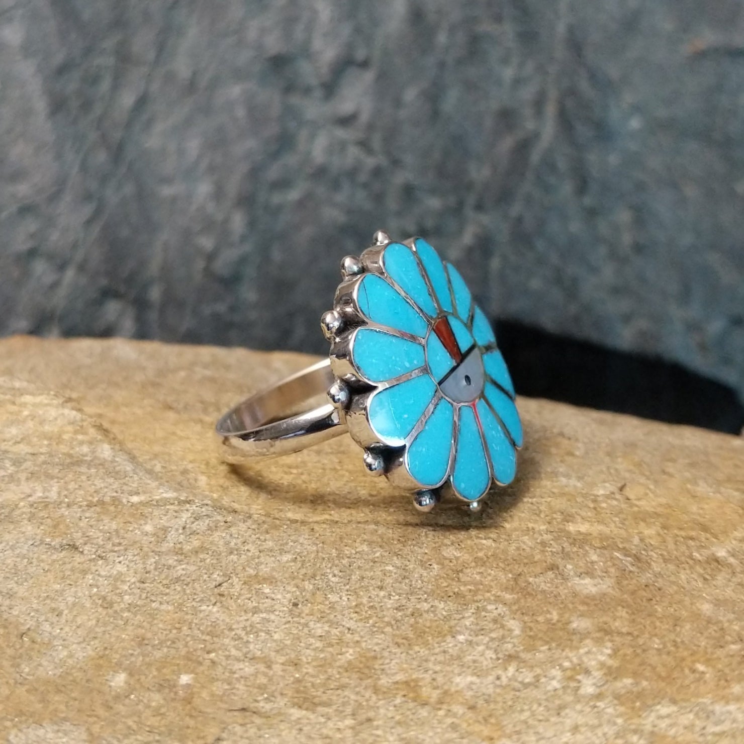 Zuni Sunface Ring GJ-RNG-1001 Size 7.5