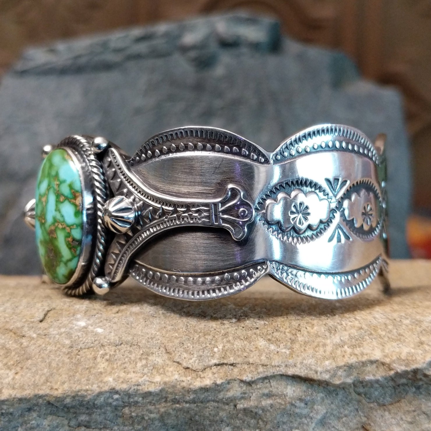 Sonoran Gold Turquoise Cuff by Murphy Platero GJ-BRC-0031