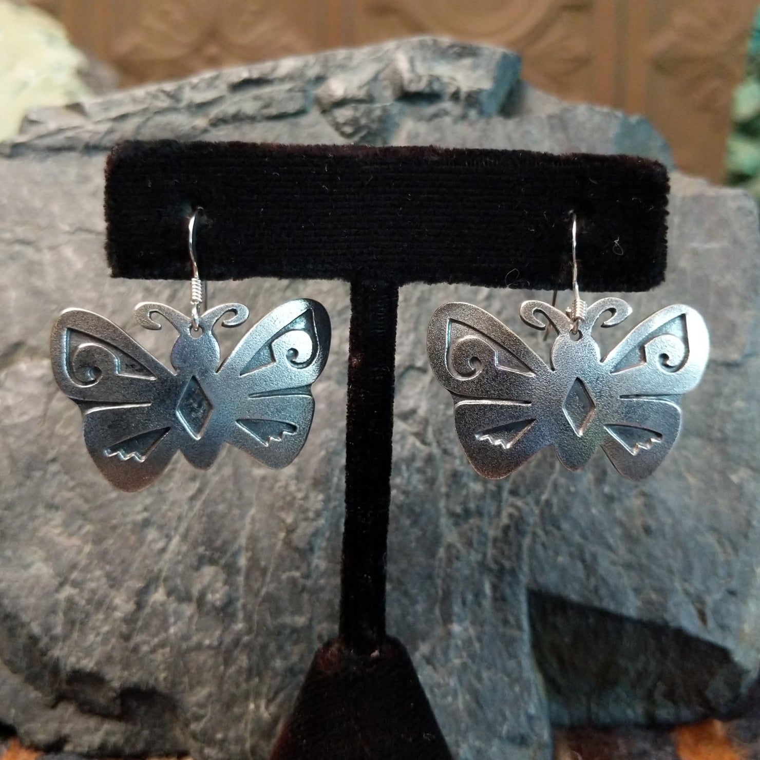 Silver Butterfly Earrings by Everett & Mary Teller GJ-ERN-0043
