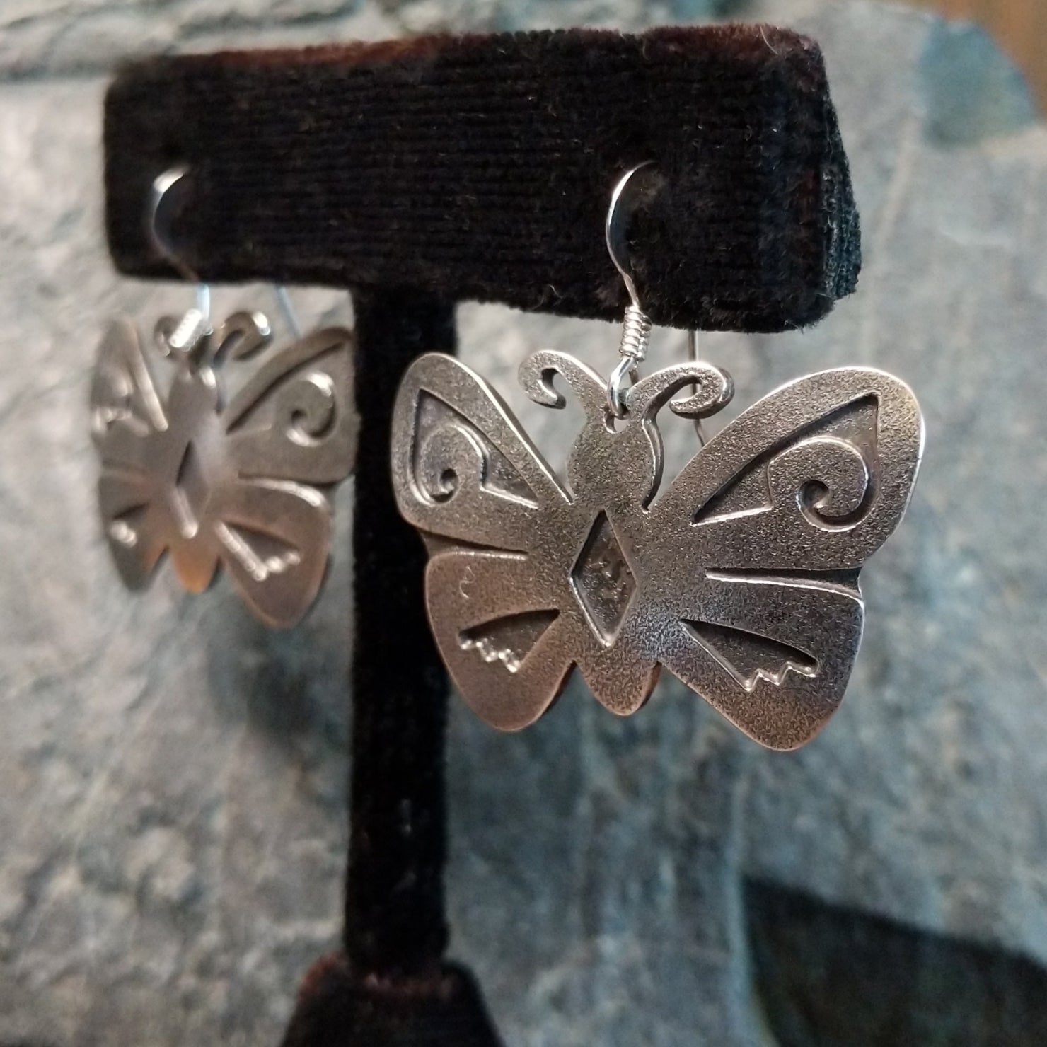 Silver Butterfly Earrings by Everett & Mary Teller GJ-ERN-0043