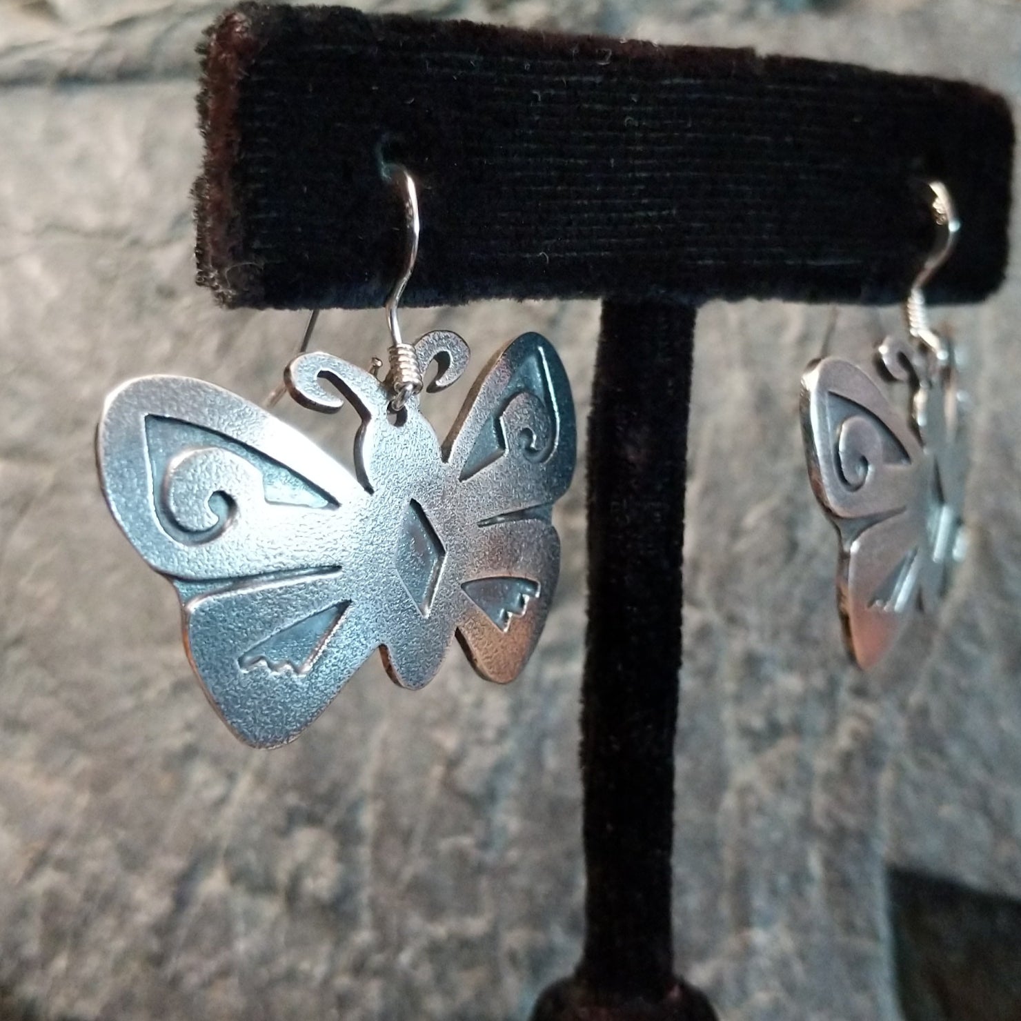 Silver Butterfly Earrings by Everett & Mary Teller GJ-ERN-0043