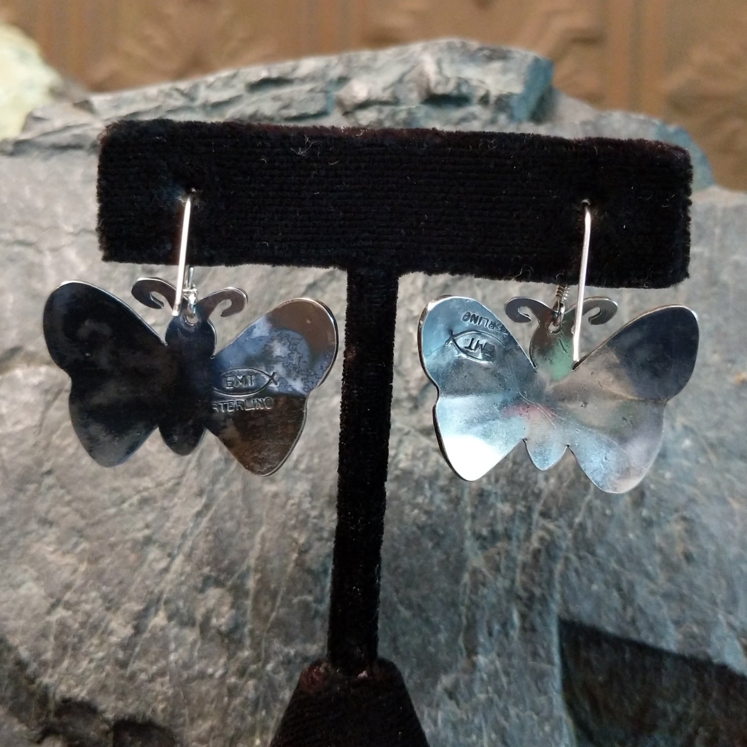 Silver Butterfly Earrings by Everett & Mary Teller GJ-ERN-0043