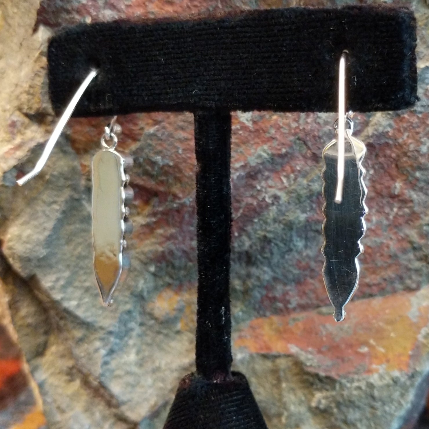 Navajo Made Stacked Black Onyx Earrings GJ-ERN-0093