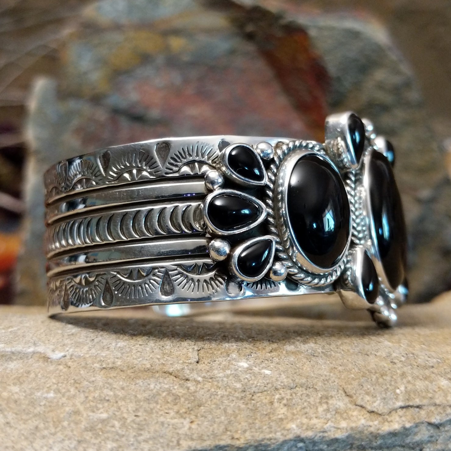 Black Onyx Cuff by Murphy Platero SWSG-BRC-0052