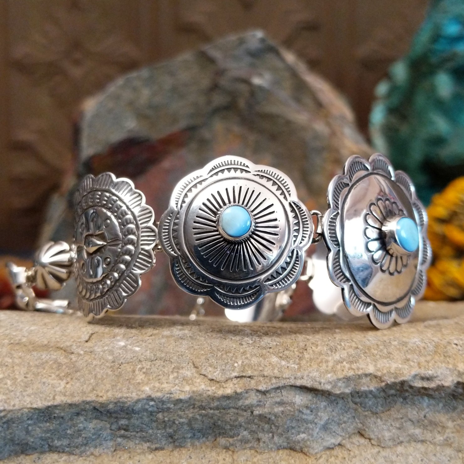 Golden Hills Turquoise Bracelet by Raymond Coriz SWSG-BRC-0054