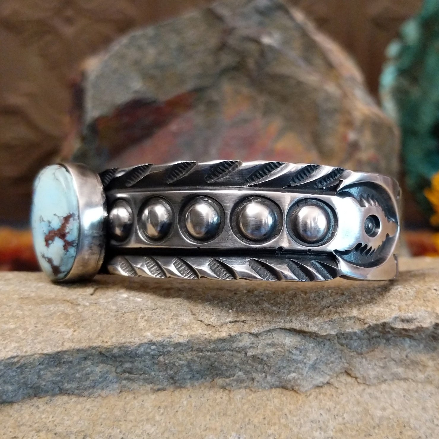 Golden Hills Turquoise Cuff by Jerrold Tahe SWSG-BRC-0056