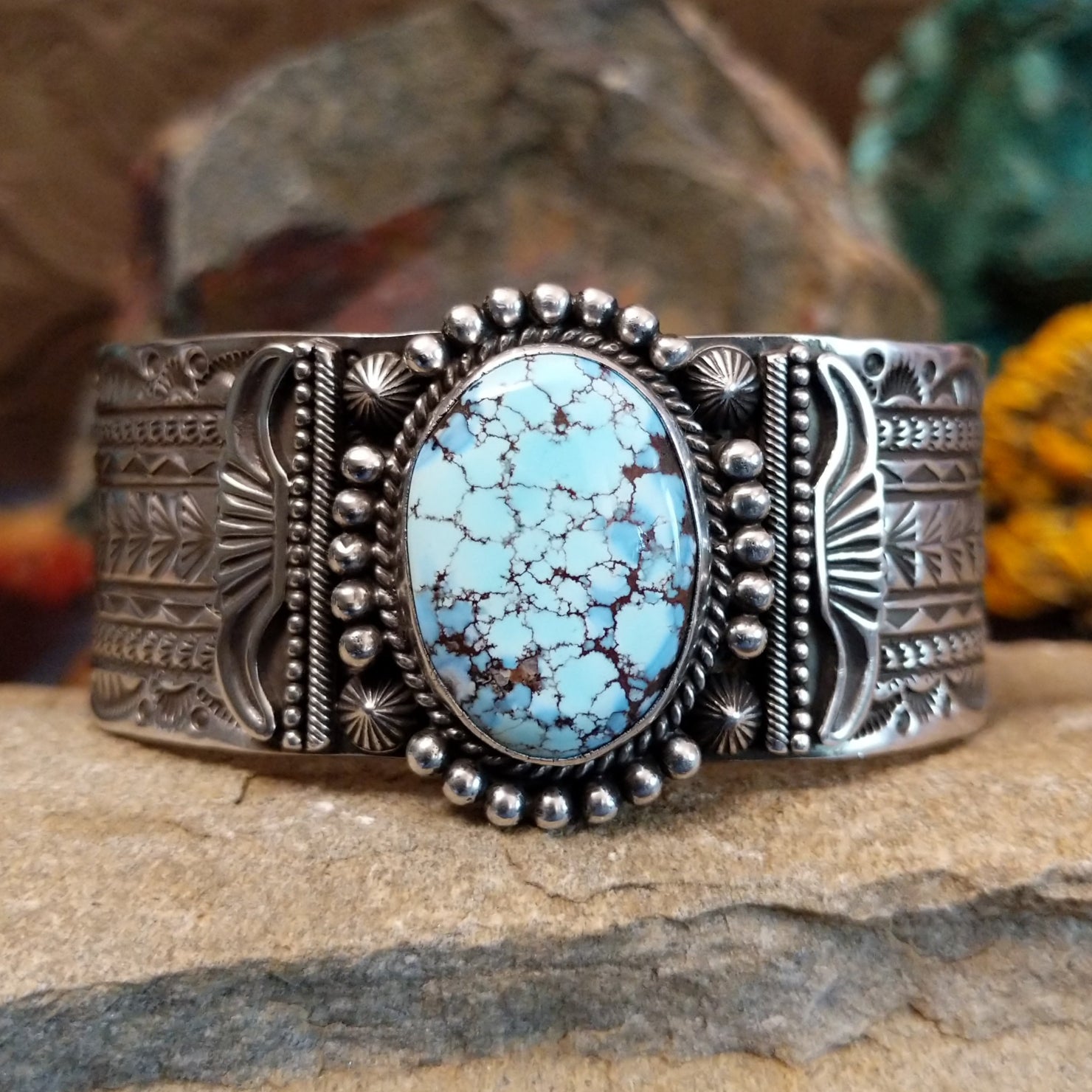 Golden Hills Turquoise Cuff by Michael & Rosita Calladitto SWSG-BRC-0057