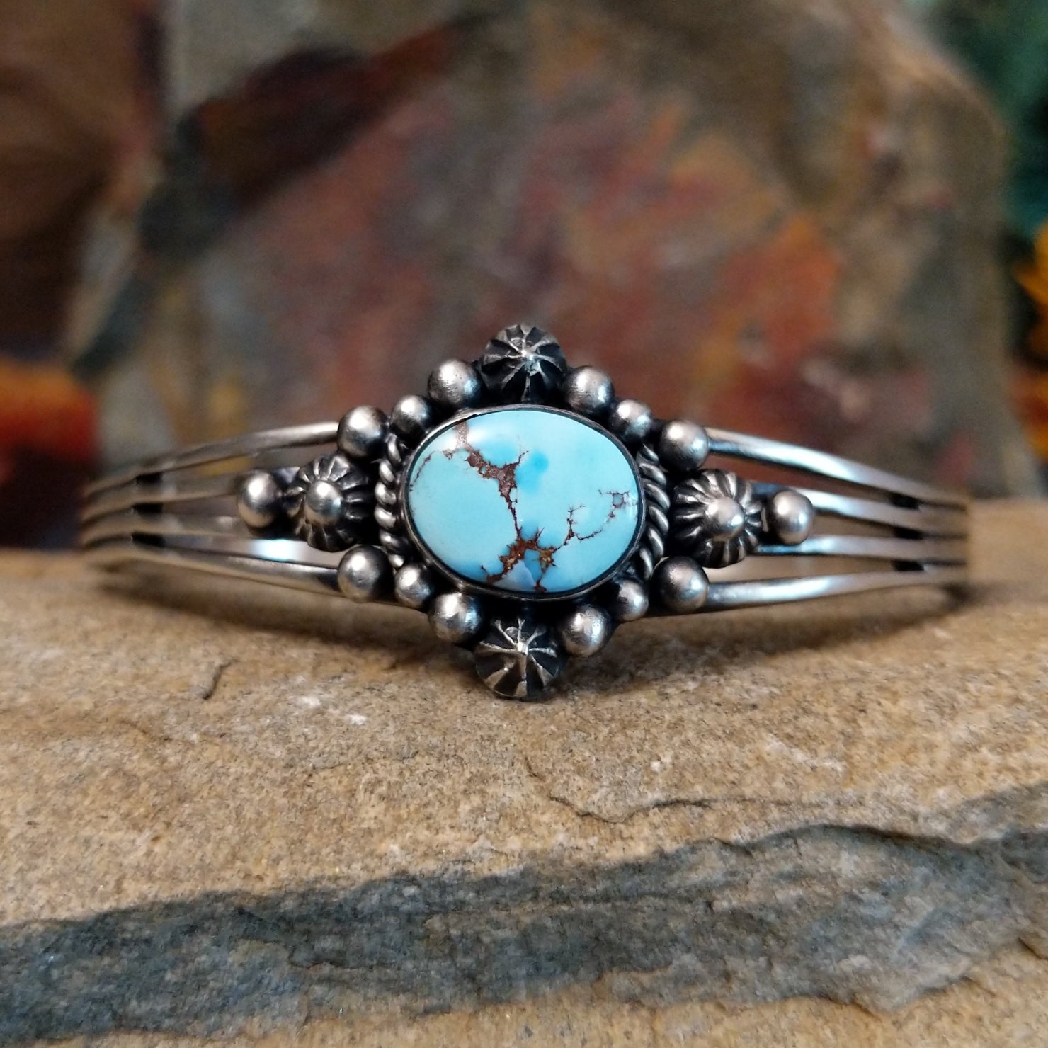 Golden Hills Turquoise Cuff by Raymond Coriz GJ-BRC-0111