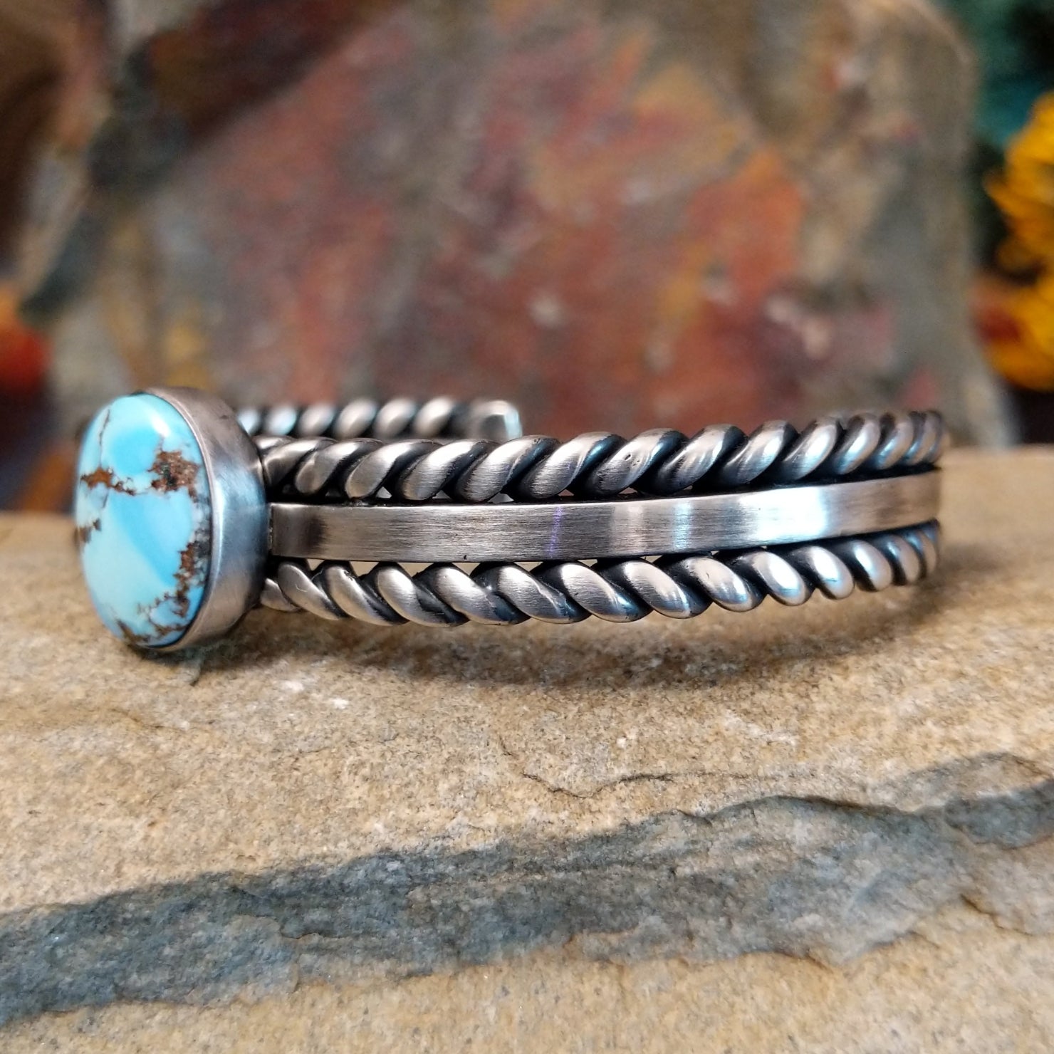 Golden Hills Turquoise Cuff by Raymond Coriz GJ-BRC-0113