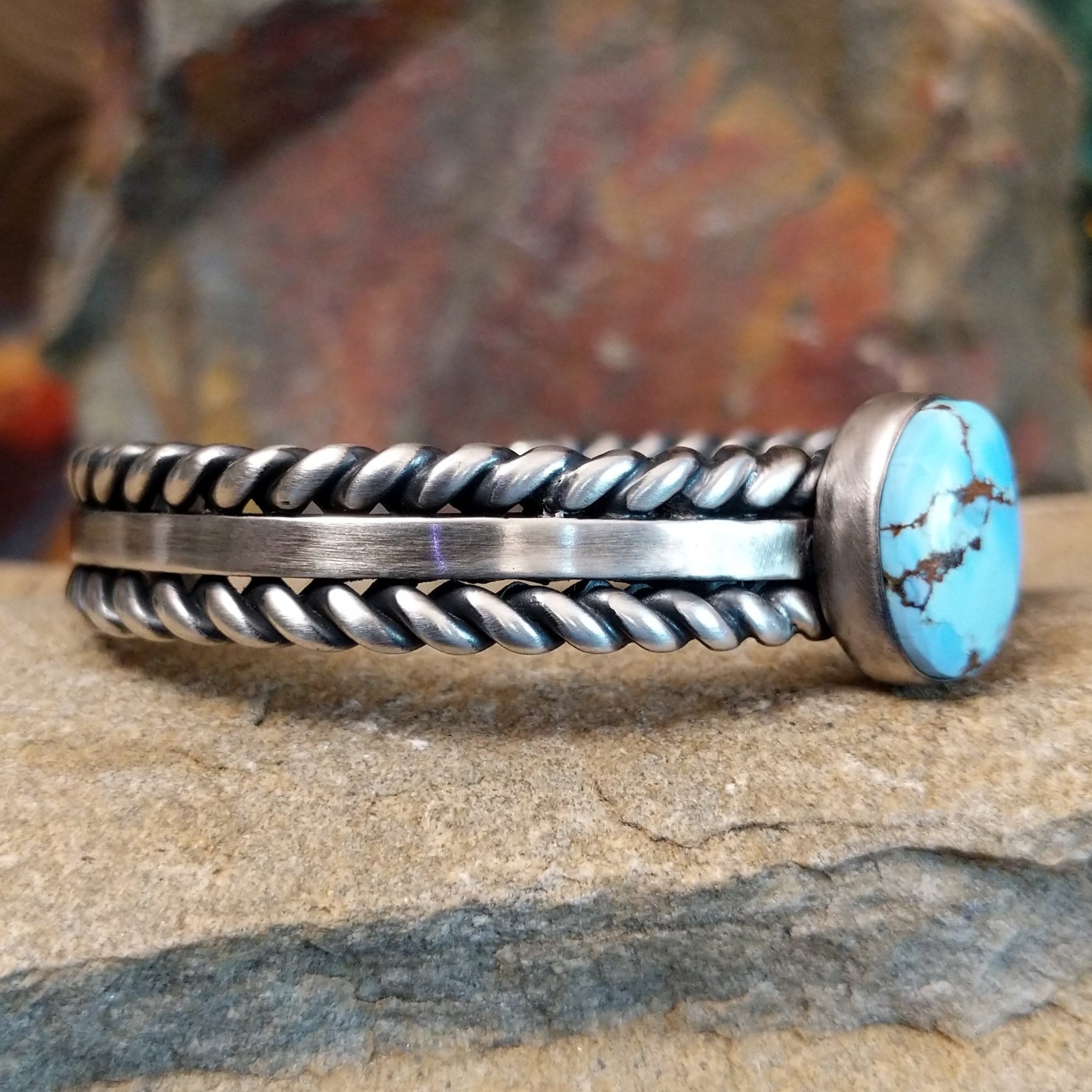 Golden Hills Turquoise Cuff by Raymond Coriz GJ-BRC-0113