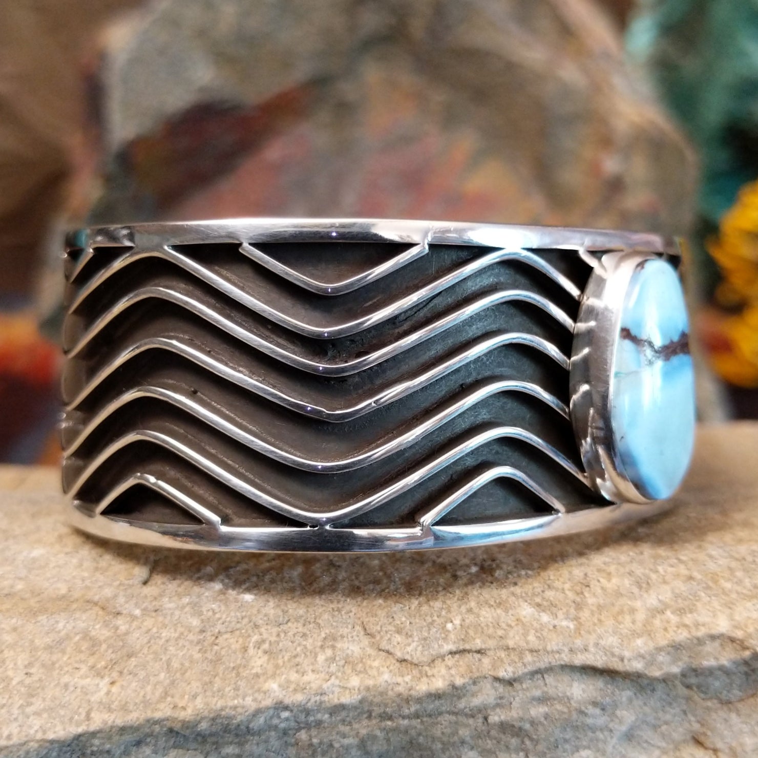 Golden Hills Turquoise Cuff by Francis Jones GJ-BRC-0115