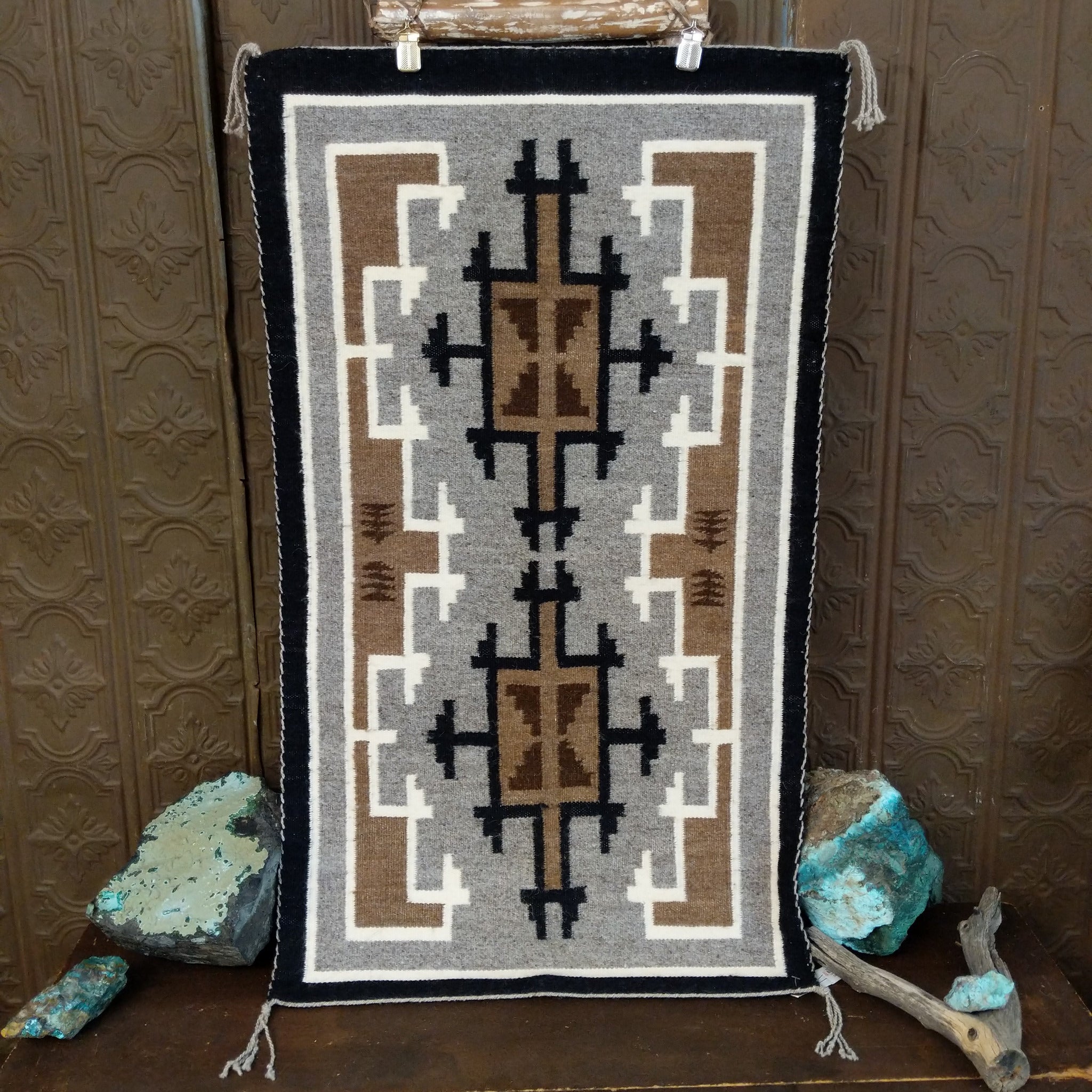 Two Grey Hills Navajo Rug by Helen Yazzie SWT-0045 – Arlene's