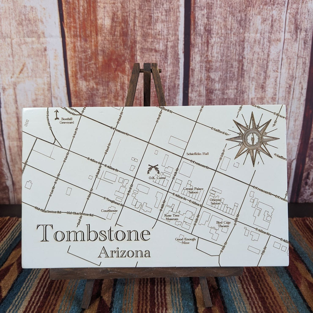 Wooden Tombstone Maps by Fire & Pine MZSWT-0105