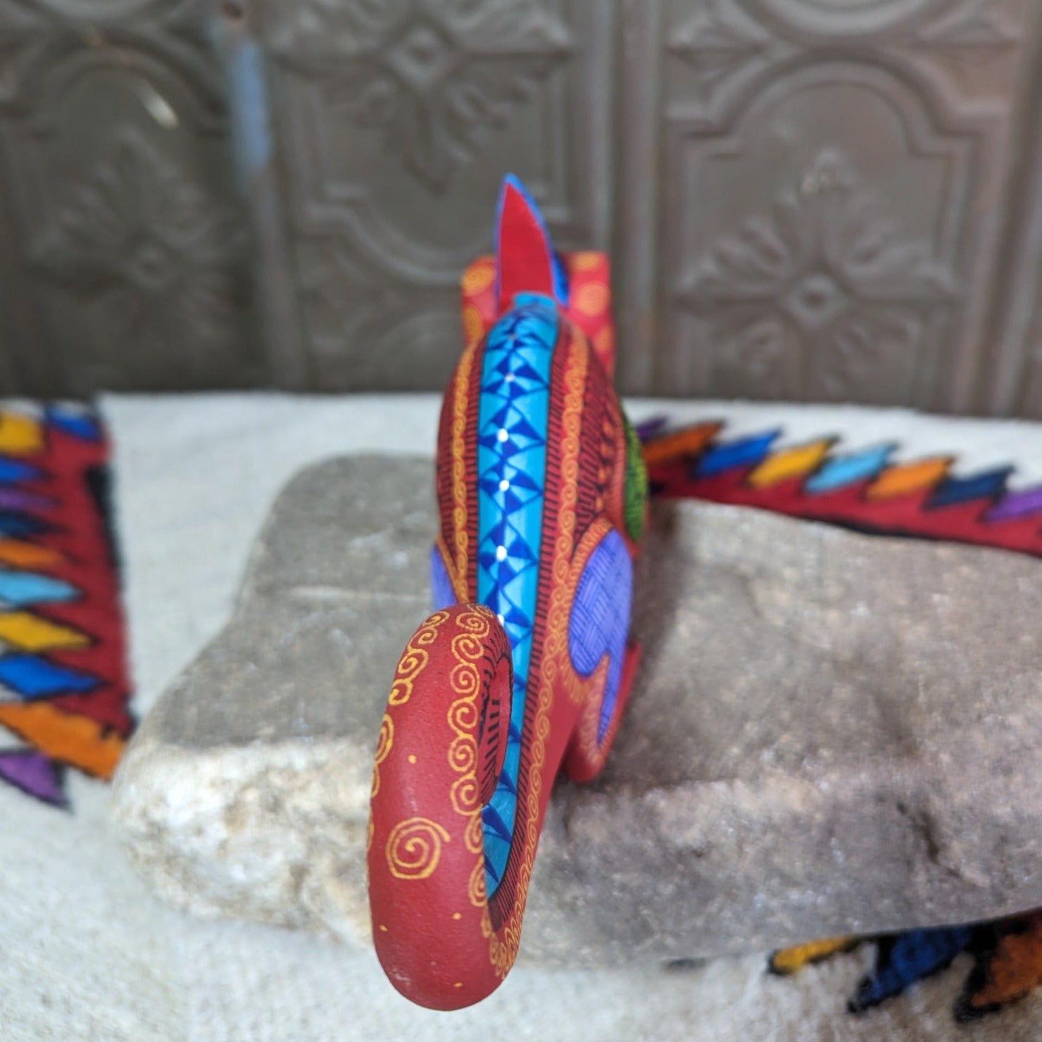 Oaxacan Chameleon Wood Carving GF-0061