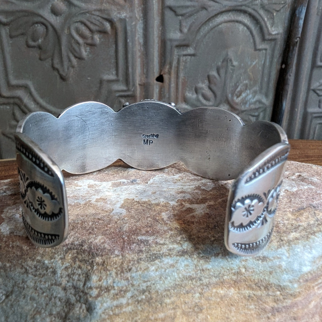 Navajo Made Sonoran Gold Turquoise Sterling Silver Bracelet GJ-BRC-0031