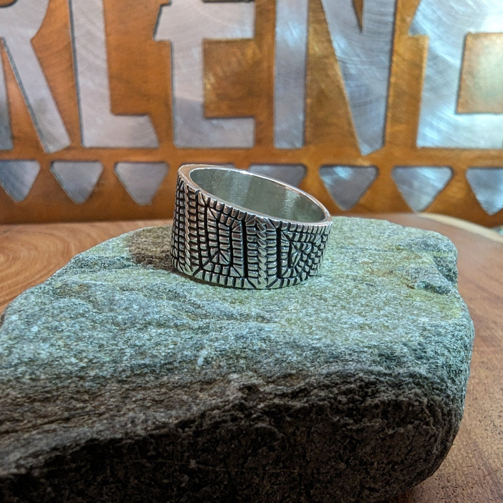 Wide Sterling Silver Band Ring by Elgin Tom GJ-RNG-0039