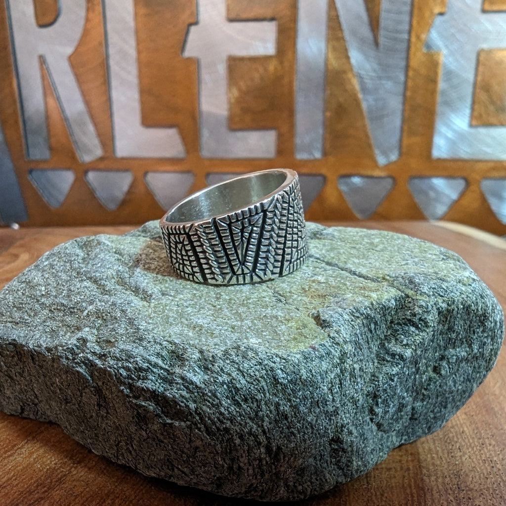 Wide Sterling Silver Band Ring by Elgin Tom GJ-RNG-0039