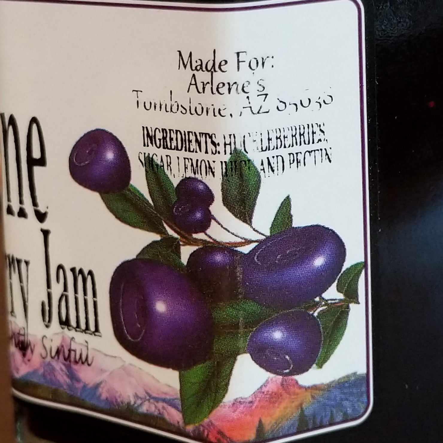 Close up of ingredients of huckelberry jam