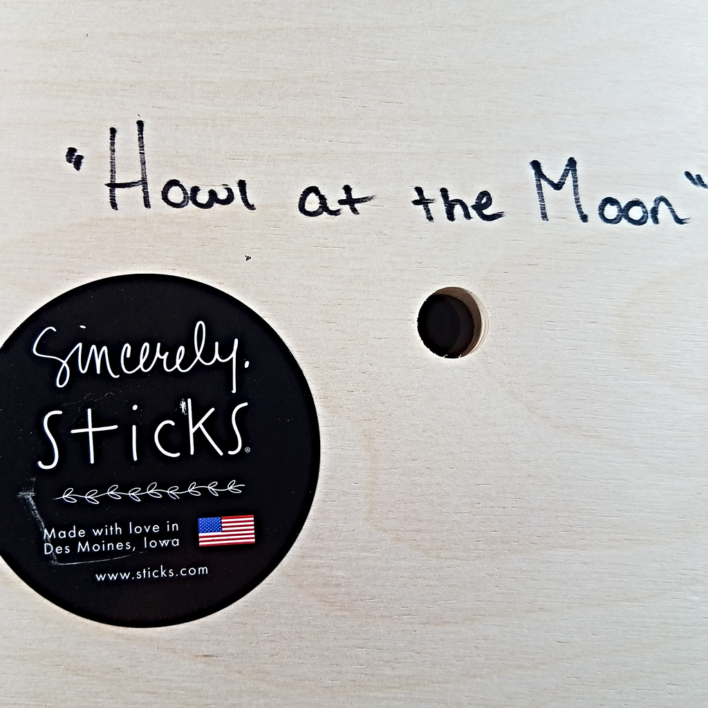 Lazy Susan the "Howl at the Moon" by Sticks Proudly Made in the USA GF-2282 Sticker